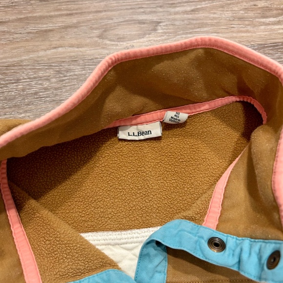 L.L. Bean Women’s Quilted Mock neck Tunic Color-block Size Medium - Picture 3 of 9